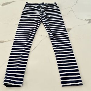 Gymboree Girl’s Navy&white stripe leggings. Size Medium 7-8.